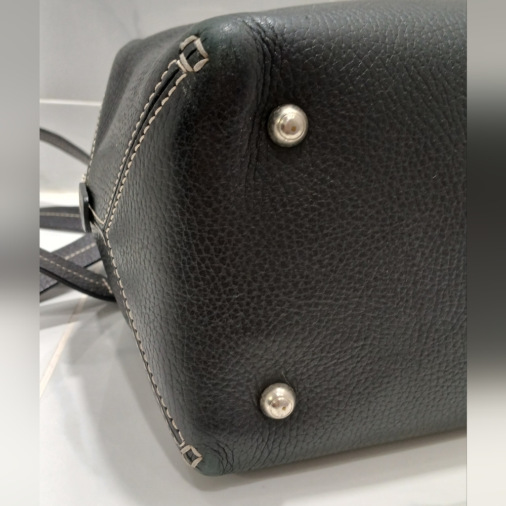 SALE 🛑 TOD'S Vintage Leather 2way Mini Boston Bag With Strap EUC - Picture 9 of 16